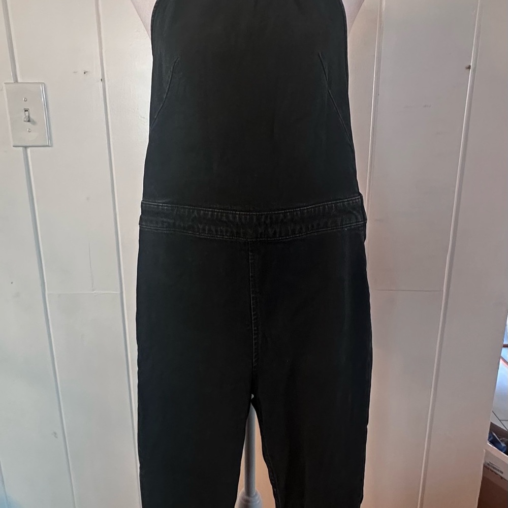 Free People Charcoal Denim Jumpsuit
